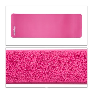 Relaxdays Yogamatte Kautschuk Pink Einfarbig 1 cm 60 cm x 180 cm 900 g