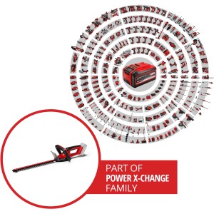 Einhell Akku-Heckenschere GC-CH 18/40 Li Solo, Teil der Power X-Change Familie.