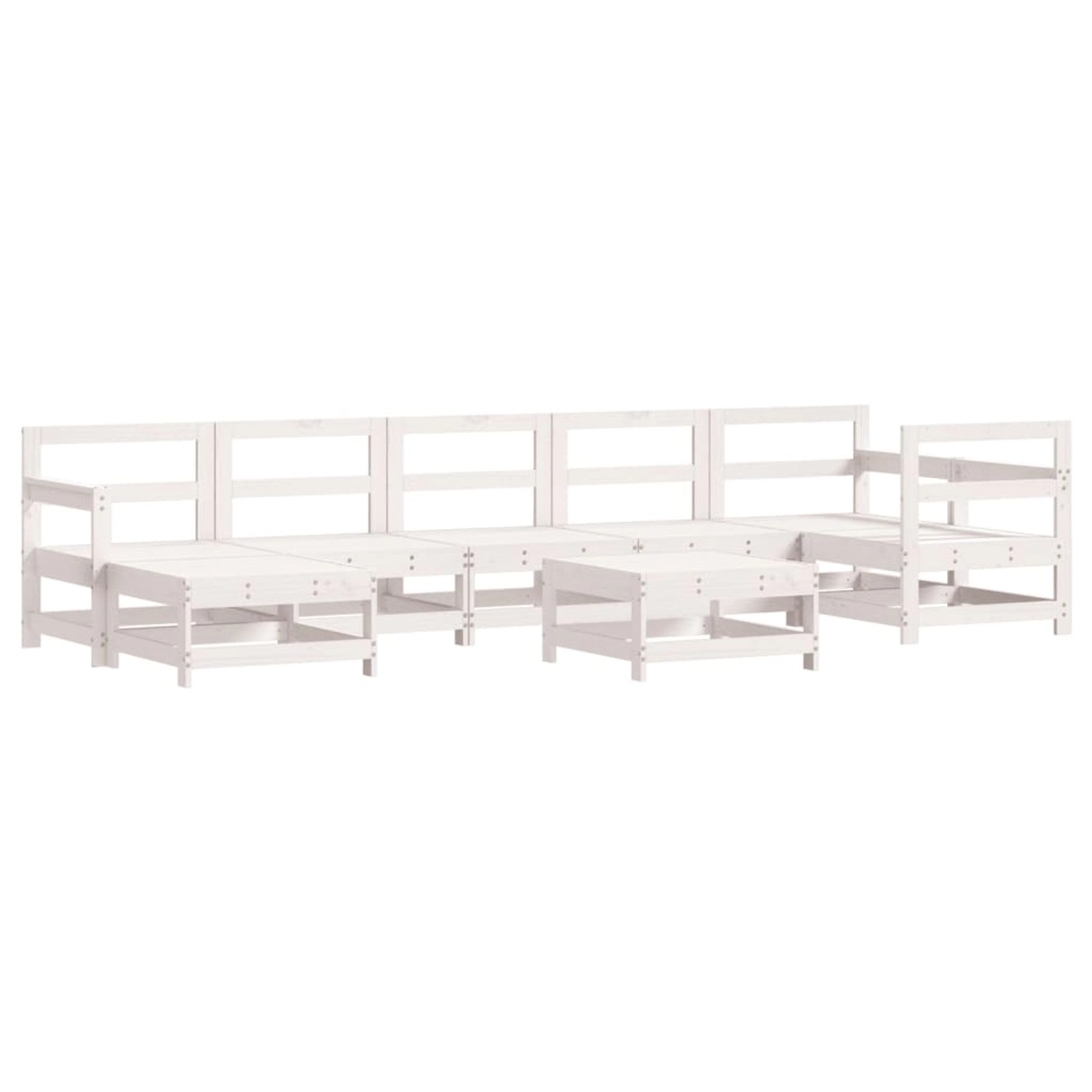 vidaXL 8-Tlg Garten-Lounge-Set Weiß Massivholz Kiefer 3186285