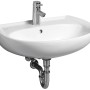 Geberit Renova Waschbecken, 65 cm, Bahamabeige, mit Armatur und Siphon.