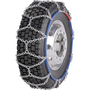 Ottinger Schneekette (Ringkette) 4x4 am Reifen, Nahaufnahme. Geeignet für SUV, Caravan und LKW.