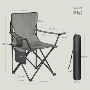 WOLTU Campingstuhl Klappbar 2 Set für Camping Angeln Picknicks