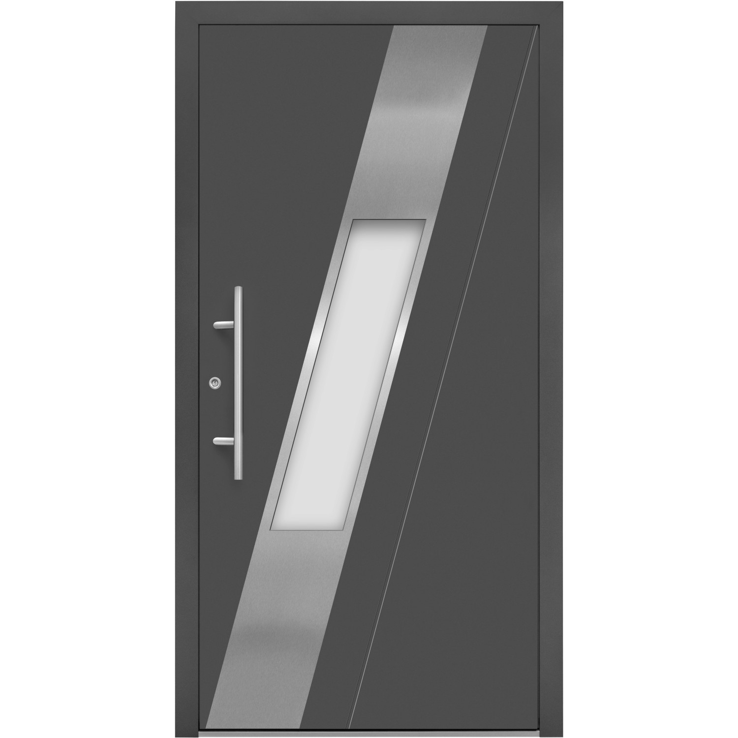 Aluminium-Haustür Moderno M540/P 110 cm x 210 cm Anthrazit Metallic Anschla günstig online kaufen