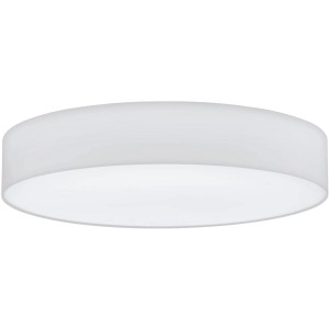 Weiße, runde Eglo Deckenleuchte Pasteri mit Stoffschirm, 5-flammig für E27 Leuchtmittel.