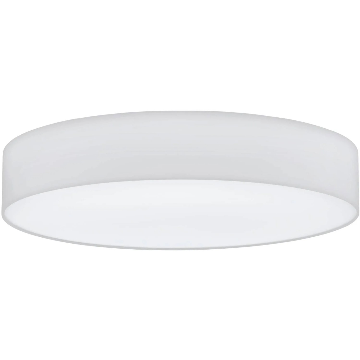 Weiße, runde Eglo Deckenleuchte Pasteri mit Stoffschirm, 5-flammig für E27 Leuchtmittel.