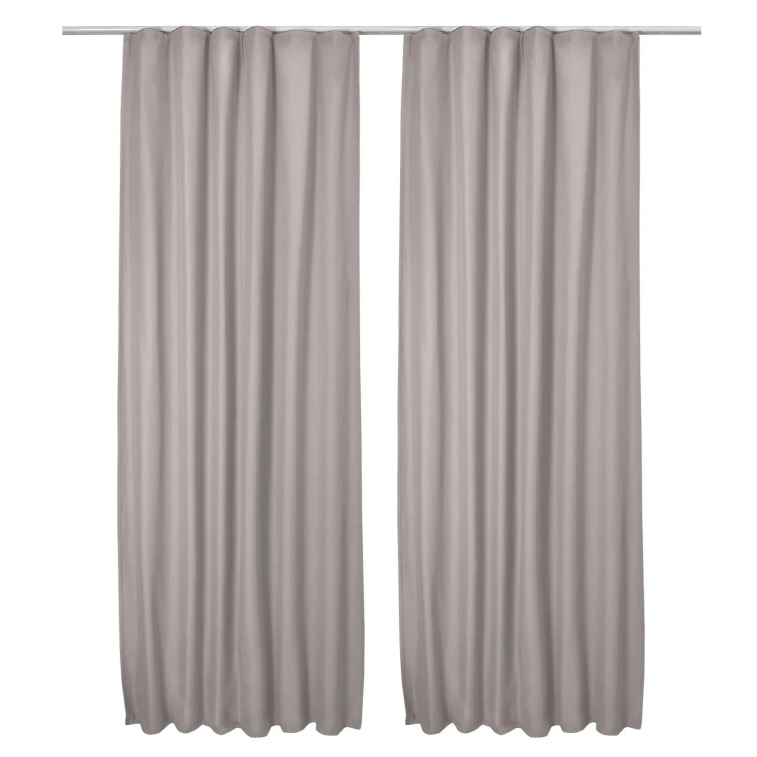 Beautissu Amelie TK Vorhang mit Kräuselband 140x245cm Grau 2tlg
