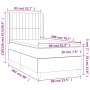 Skizze Boxspringbett Taupe 80x200cm mit Matratze und Kopfteil, Maße eingezeichnet.