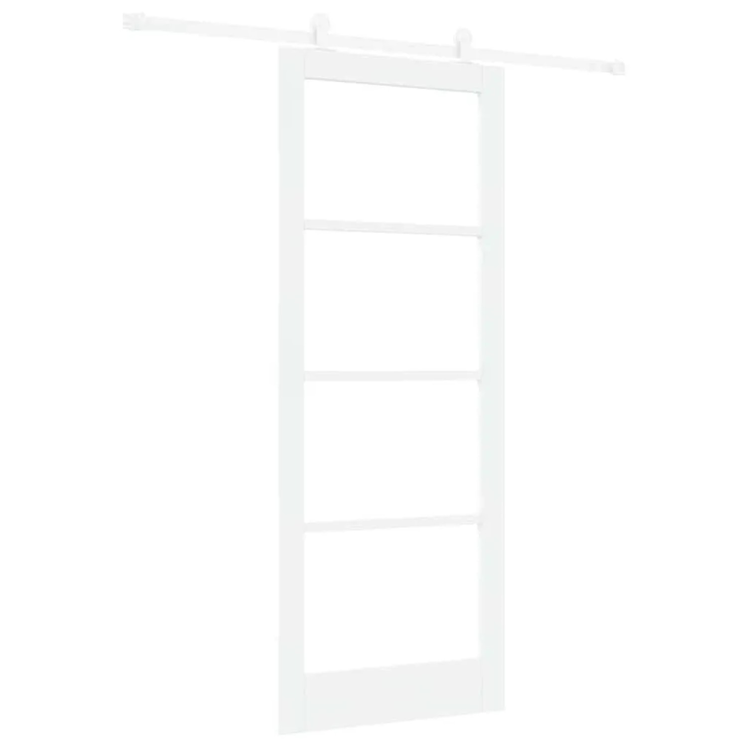 vidaXL Schiebetür ORKDAL Weiß 83 x 211 cm Massivholz Kiefer und Glas 3332056