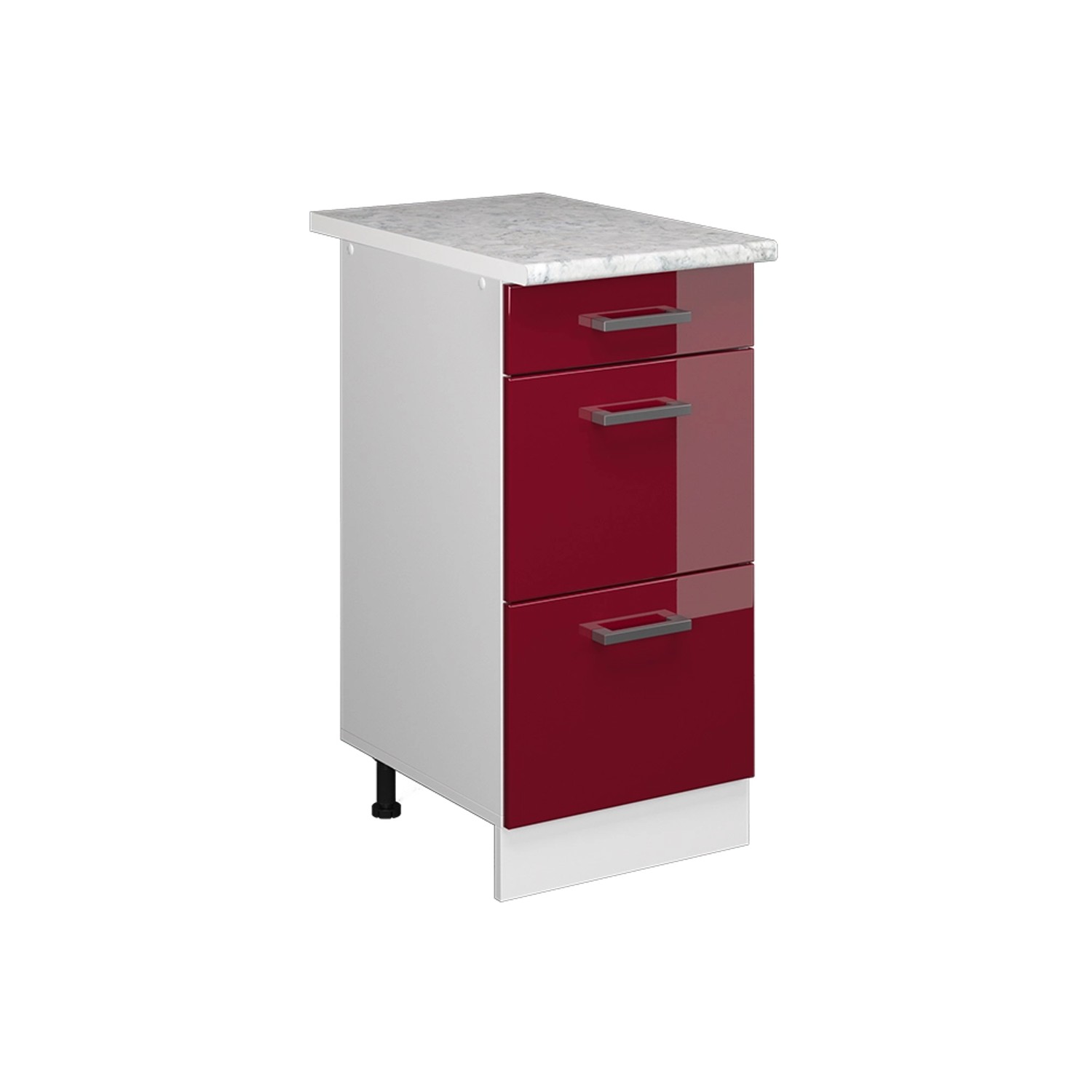 Vicco Küchenunterschrank R-Line Bordeaux Hochglanz/Weiß 40 cm mit Schublade günstig online kaufen