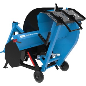 Güde Wippsäge GWS 700 ZR HM-2: Blaue Wippkreissäge mit Fahrwerk und großem Sägeblatt.