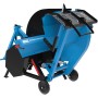 Güde Wippsäge GWS 700 ZR HM-2: Blaue Wippkreissäge mit Fahrwerk und großem Sägeblatt.