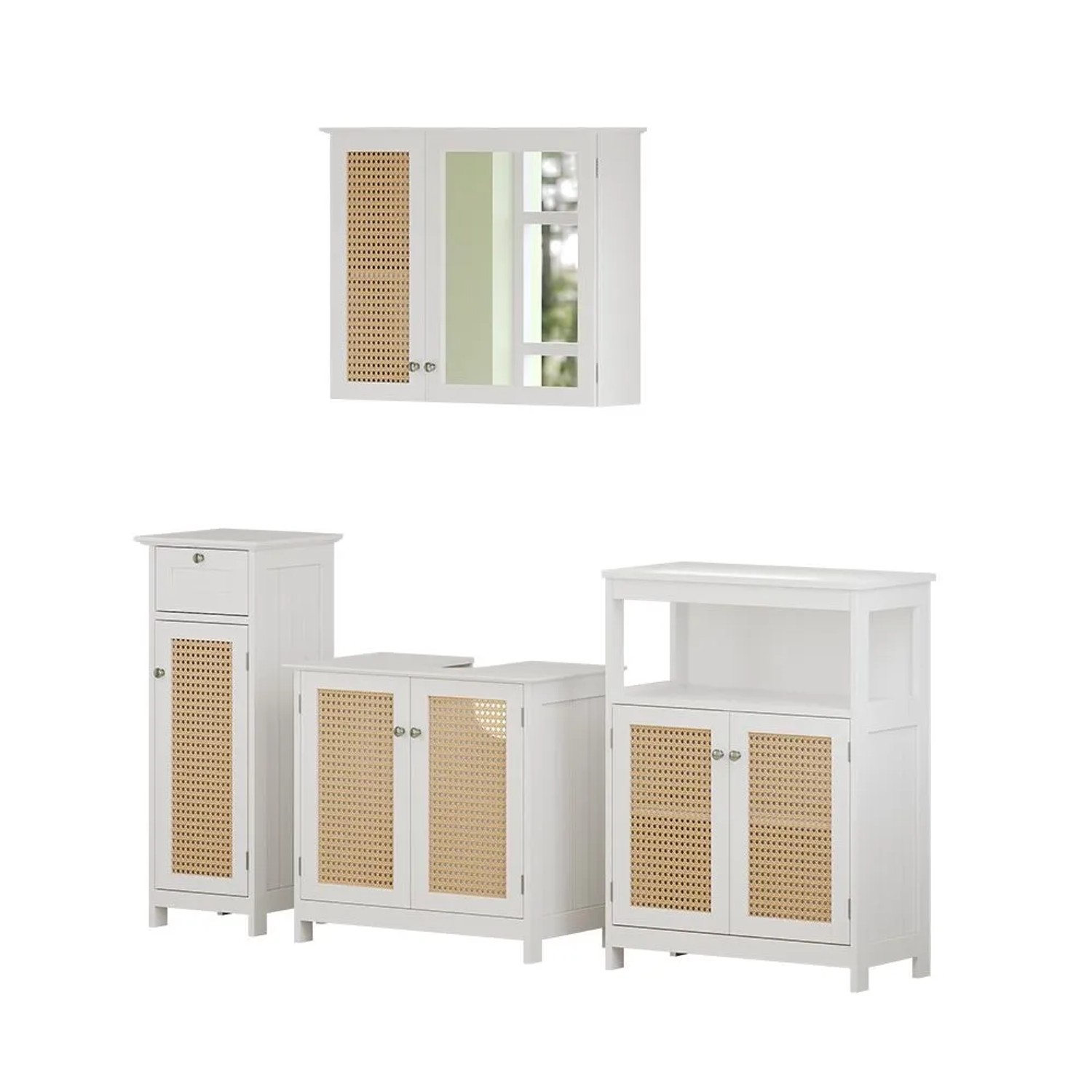 Vicco Badmöbel-Set Rosario Weiß 60 x 58 4-teilig
