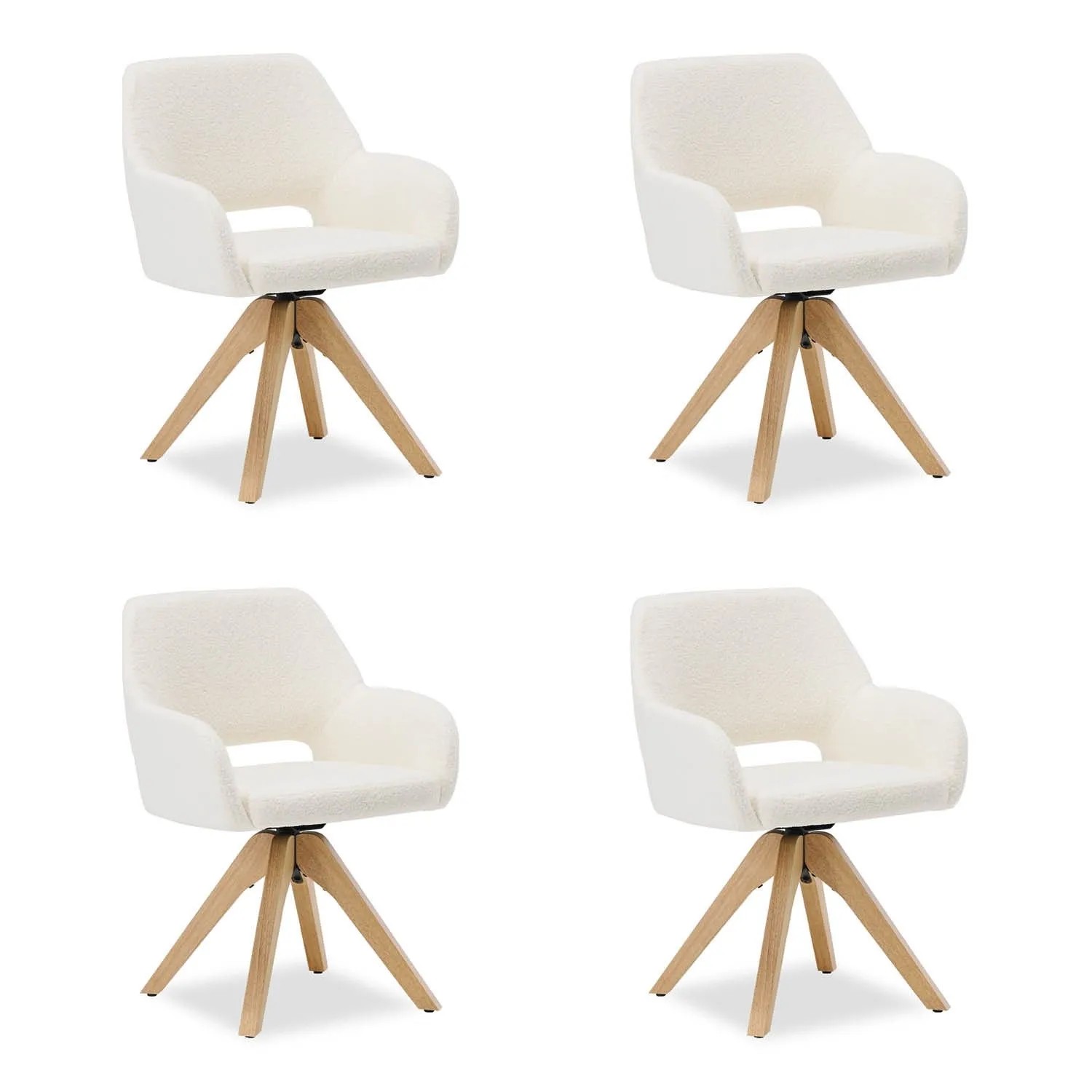 Homestyle4u 4er-Set Esszimmerstühle Polsterstühle Teddystoff 3314