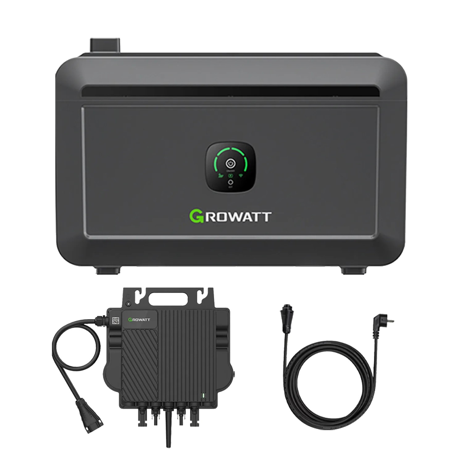 Growatt Noah 2000 Solarspeicher 2048Wh Lifepo4 Mit 1800W Pv-Eingang  Smart App Control  Ip66  Für Balkonkraftwerke Mit Neo 800W Mikro-Wechselrichter