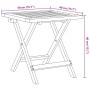 Skizze: Quadratischer Beistelltisch aus Akazienholz, Teil des vidaXL Sonnenliegen Sets.