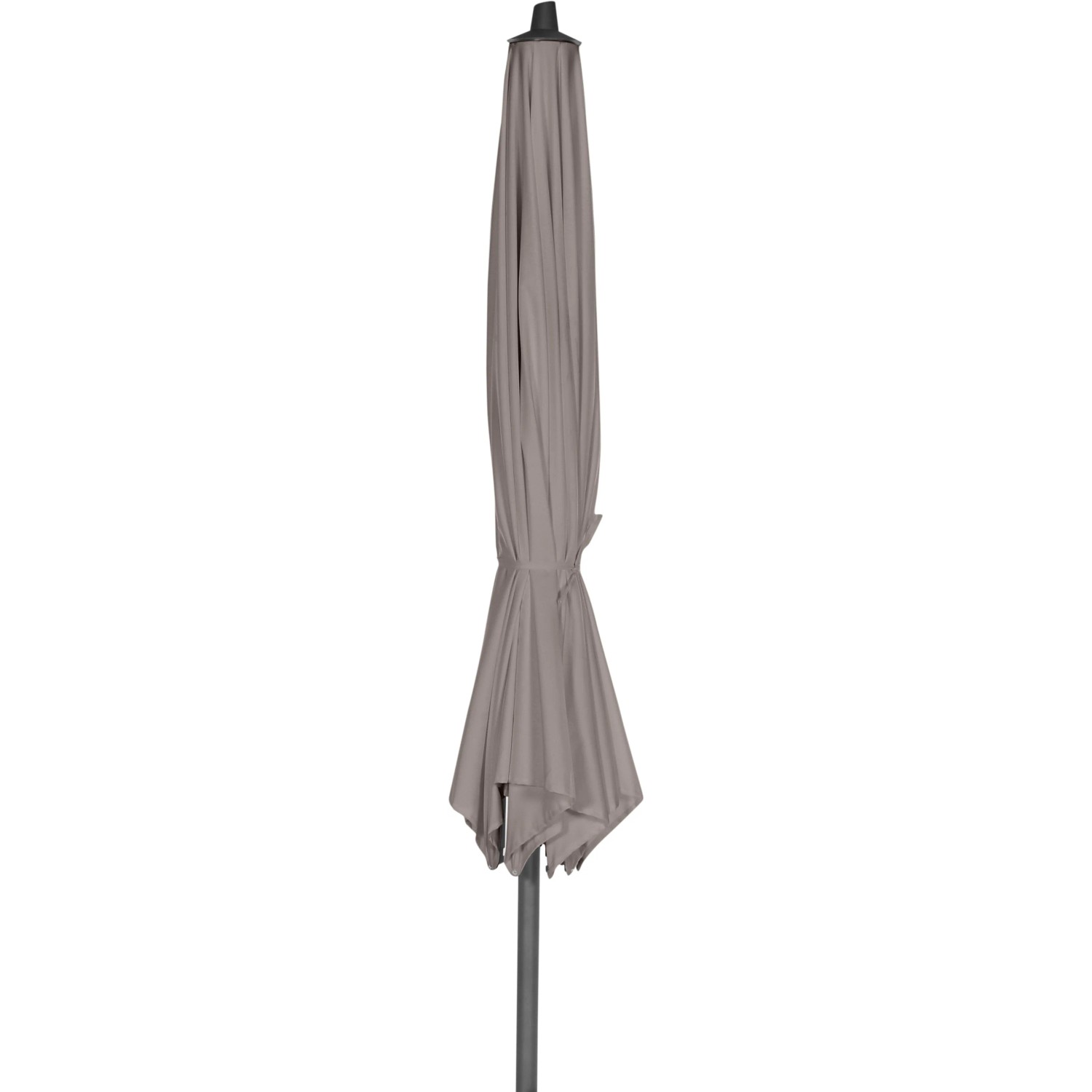 Geschlossener Siena Garden Marktschirm, Ø 350 cm, Taupe, mit Kurbelmechanik.