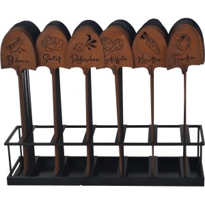 Boltze Gartenstab-Set Sano, 12-teilig, mehrfarbig, aus Eisen, mit Gemüse-Motiven.