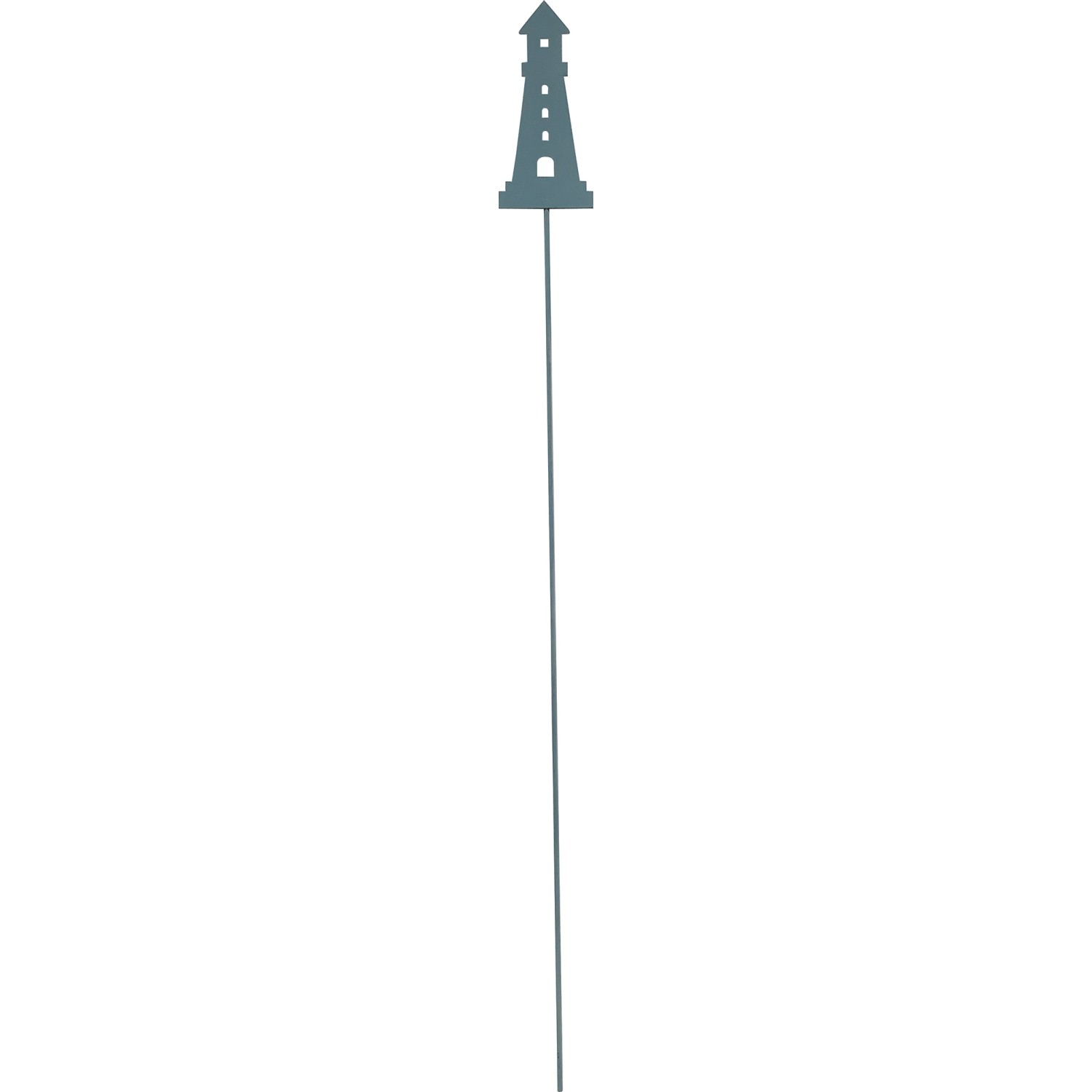 Metallstecker Leuchtturm 82 cm Hellblau