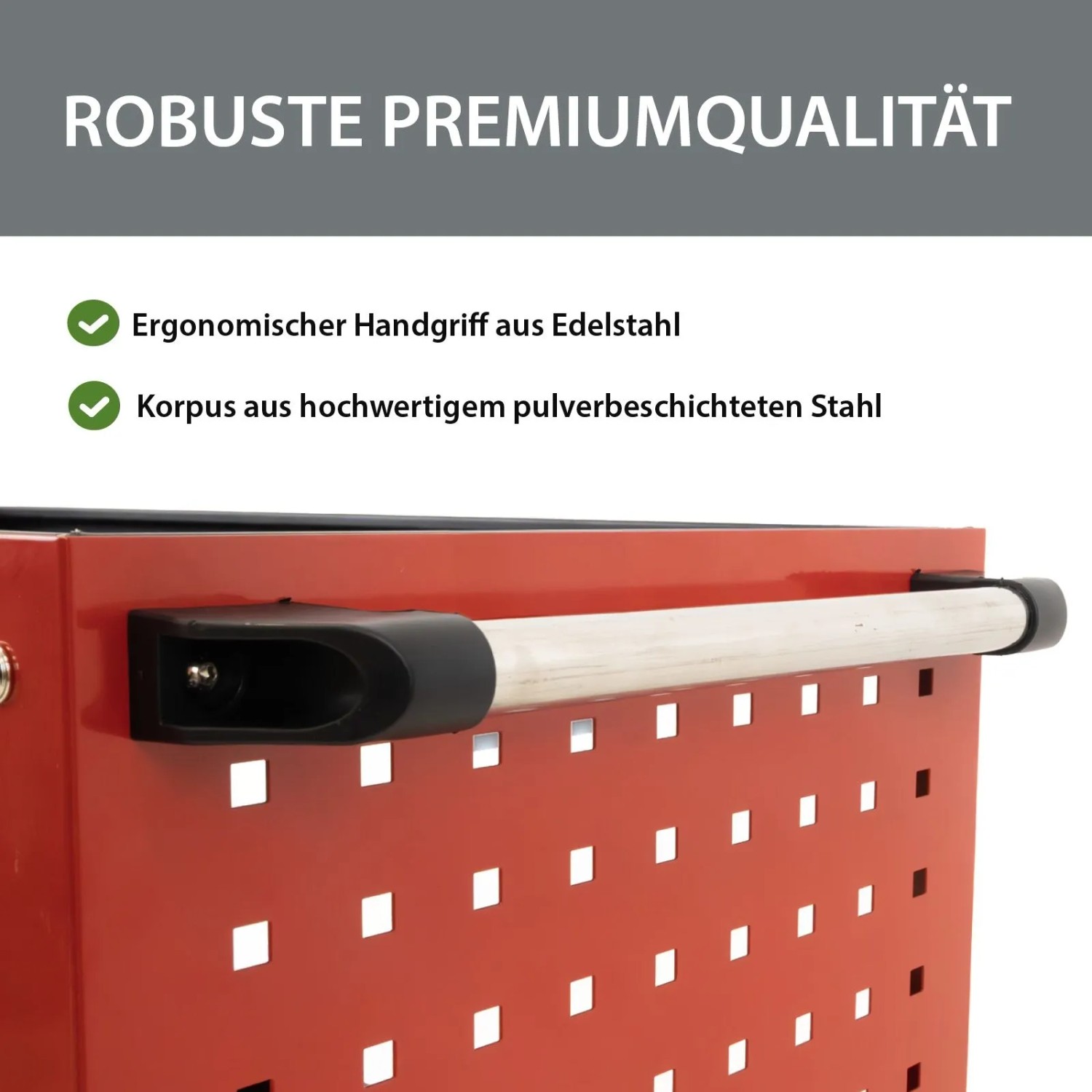 TRUTZHOLM Werkstattwagen 3 Etagen Stahl auf Rollen bis 300kg Tragkraft Rot_5