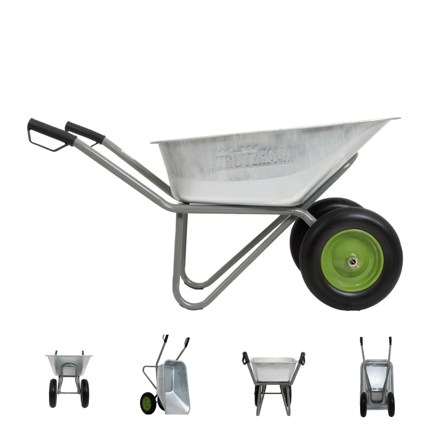 TRUTZHOLM Schubkarre Zweiradkarre 2 Rad PU Rad 150l Traglast 150kg