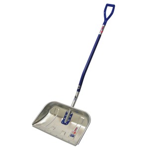 SONNECK SNOWMASTER Alu-Pro Schneeschieber mit blauem Stiel und ergonomischem Griff.