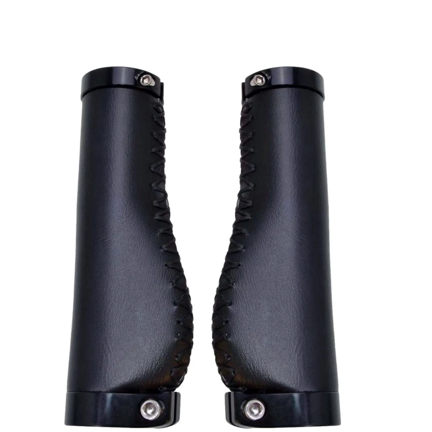 Filmer Set Fahrradgriffe Ergo-Grip Leder-Optik 135mm Schwarz