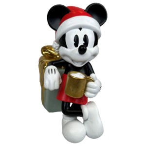 Disney Mickey Weihnachtsdeko Figur mit Geschenk und Tasse, 19 cm.