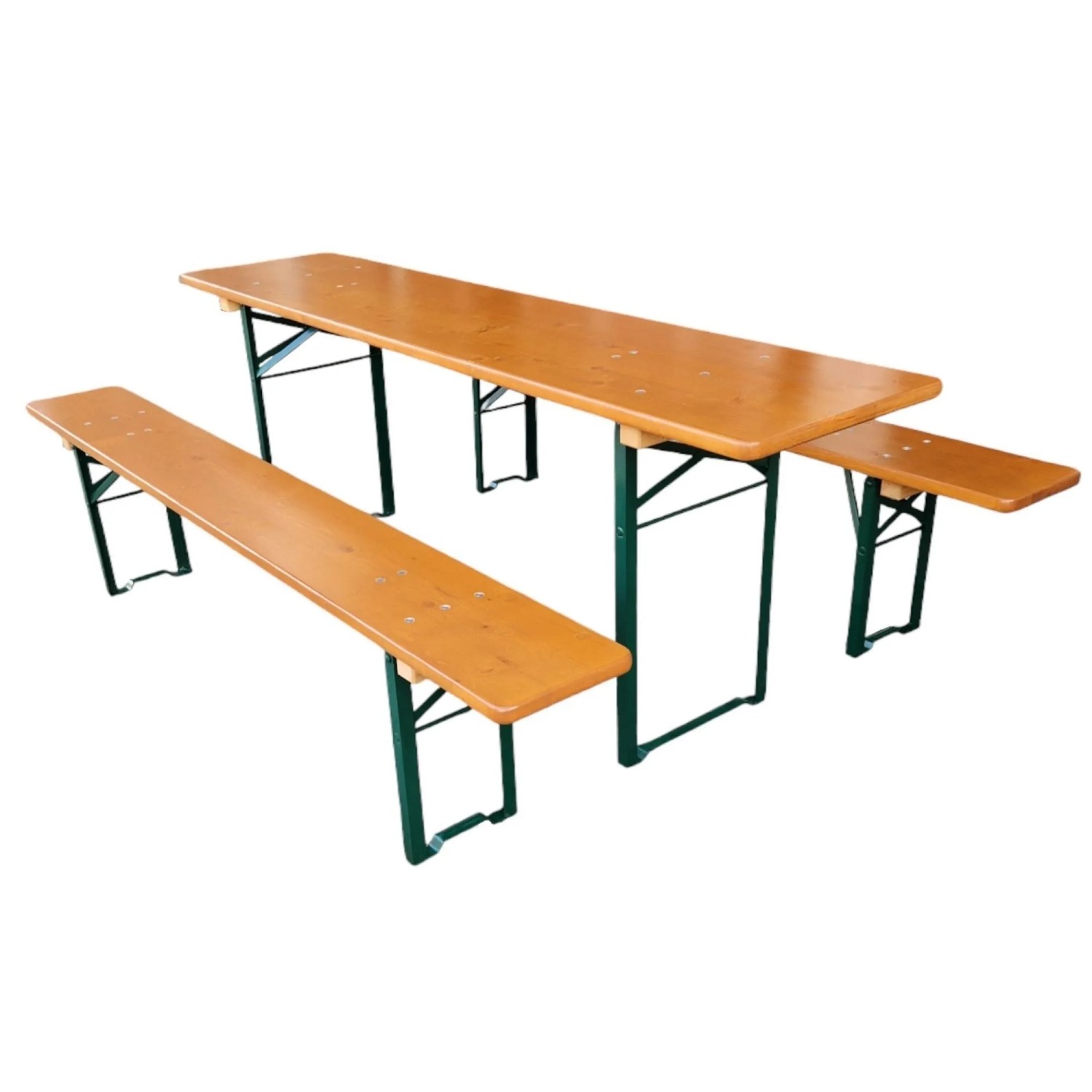 CHEFGASTRO Bierzeltgarnitur ALPENFEST PRO Made In Germany  Premium Qualität 3-teilig HxBxT 77x220x50cm Fichtenholz Wetterfest & UV-beständig