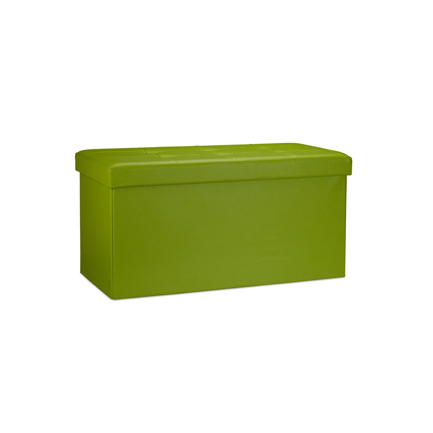Relaxdays Sitzbank Kunstleder Grün Faltbar mit Stauraum 38 cm x 76 cm x 38 cm 6,5 kg