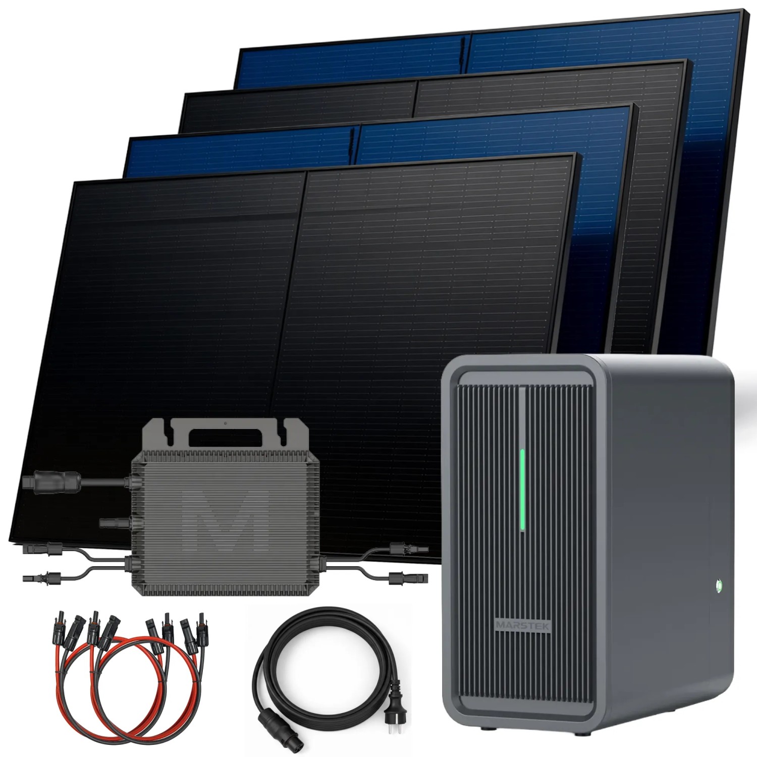 SUNNIVA Balkonkraftwerk 2000W mit Marstek B2500-D 2,24kWh Solarspeicher Wechselrichter inkl.5m Kabel 4x 500W Solarmodule...