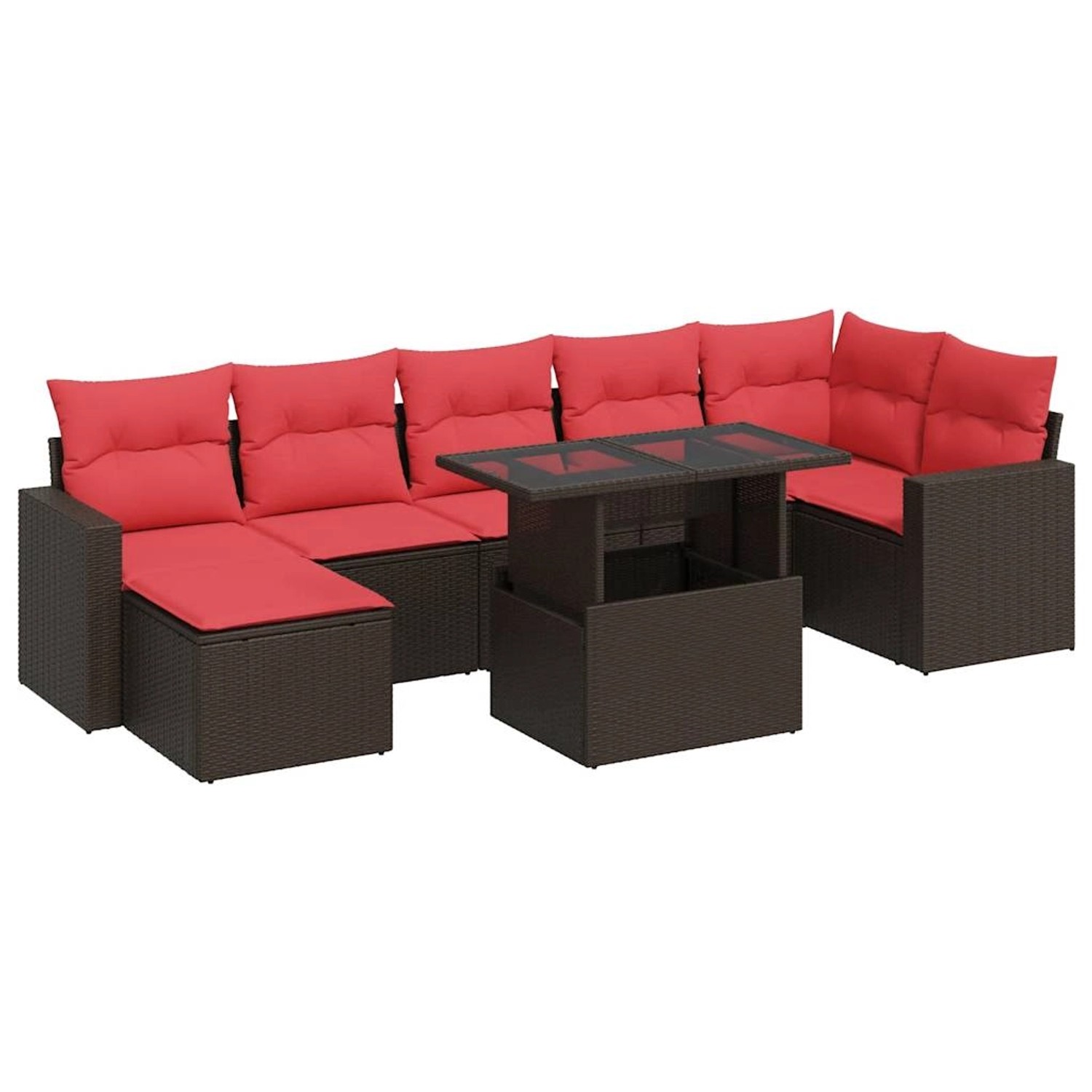 vidaXL 8-Tlg Garten-Sofagarnitur mit Kissen Braun Poly Rattan Akazie 332636 günstig online kaufen