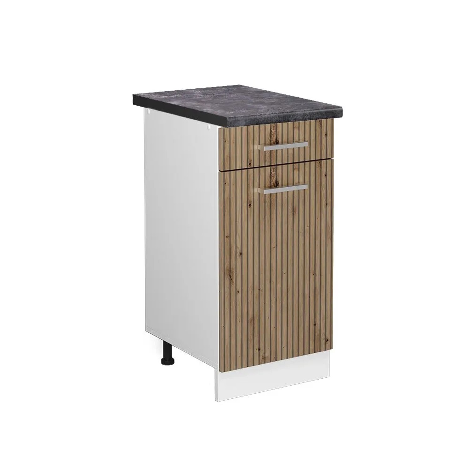 Vicco Küchenunterschrank R-Line Artisan-Eiche Weiß 40 cm AP Anthrazit
