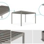 Cazeboo Piana bioklimatische Pergola 4x3 m, taupefarbenes Aluminium. Markise mit Lamellen.