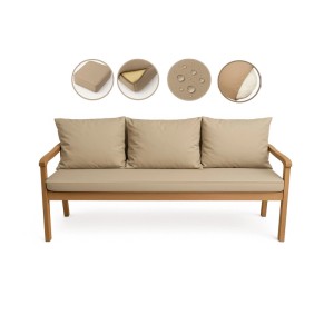 Setgarden  Mix Bench Kissen Outdoor Kissen Bankauflage 160x60+3x50x56cm Kissen Für 3-Sitzer Bänke 1tlg Beige