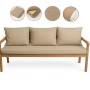 Beiges Setgarden Bankkissen-Set für 3-Sitzer Gartenbank, 160x60 cm + 3 Rückenkissen.