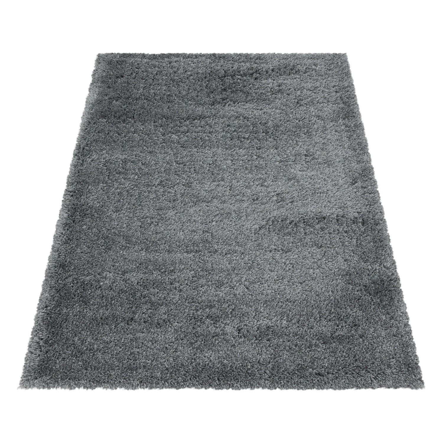 Hellgrauer Ayyildiz Hochflorteppich Fluffy, 120x170 cm. Shaggy Teppich für Wohnräume.