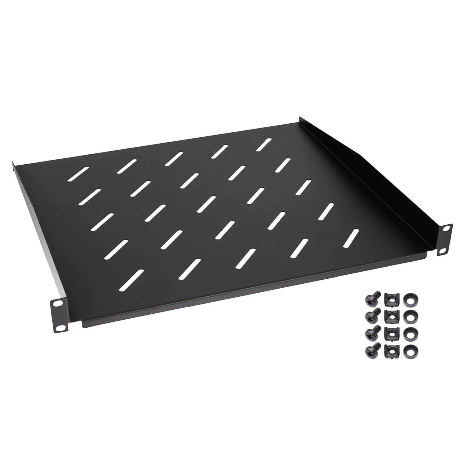 HMF 65499 Fachboden für Serverschrank  19 Zoll  1 HE  400mm Schwarz günstig online kaufen