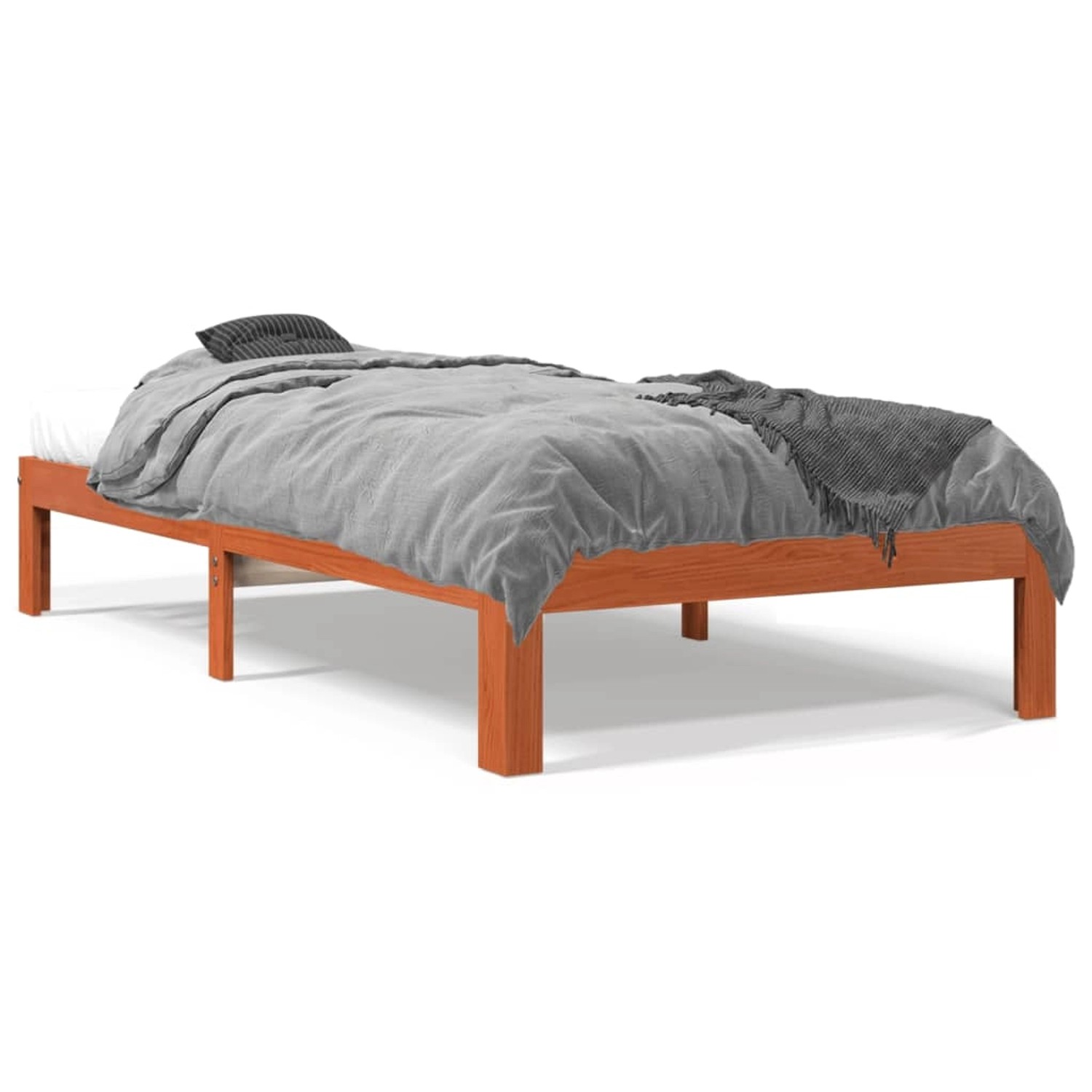 vidaXL Massivholzbett ohne Matratze Wachsbraun 100x200 Kiefernholz 844169 günstig online kaufen
