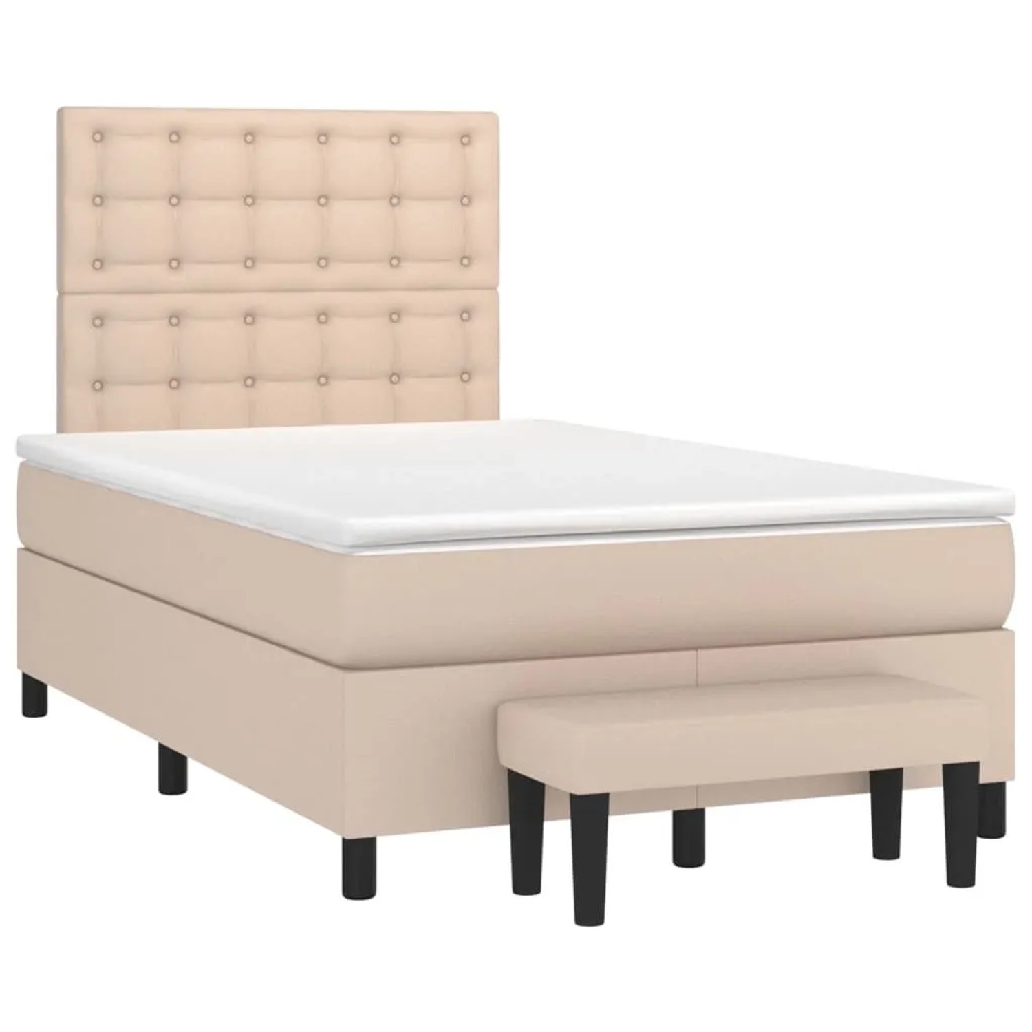 vidaXL Boxspringbett Matratze Cappuccino-Braun 120x200cm Kunstleder 3137658 günstig online kaufen
