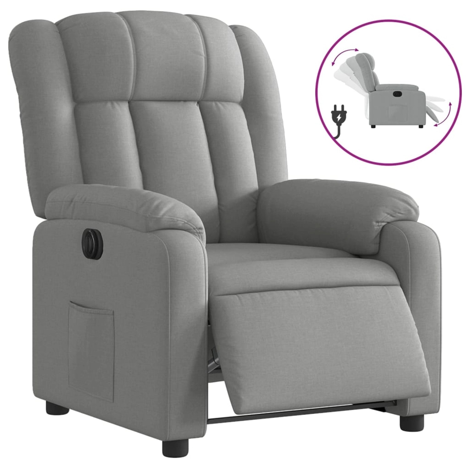 vidaXL Relaxsessel Elektrisch Hellgrau Stoff 3205292 günstig online kaufen