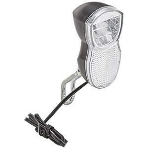 Prophete LED-Scheinwerfer 15 Lux für Fahrräder mit Ringreflektor und Halterung.