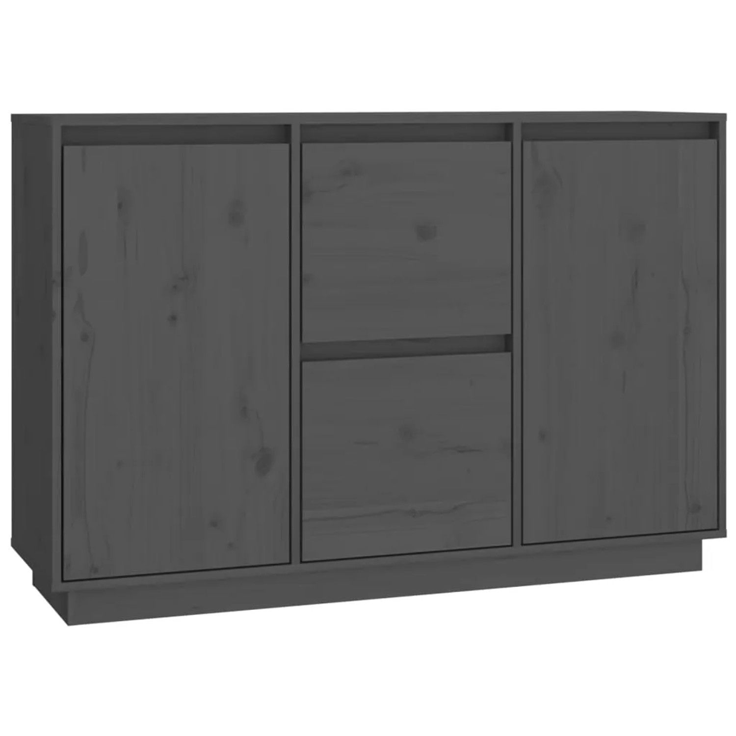 vidaXL Sideboard Grau 111x34x75 cm Massivholz Kiefer 814311