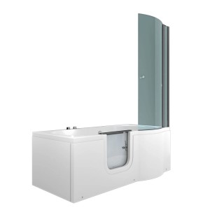 AcquaVapore Seniorendusche und Wanne S12D-AIR-L, 170x85 cm mit Tür und Duschabtrennung.