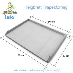 HolzFee Backbrett Teigbrett aus Buche/Sperrholz, 70x49 cm, mit 3-seitiger Aufkantung und Anschlagkante.