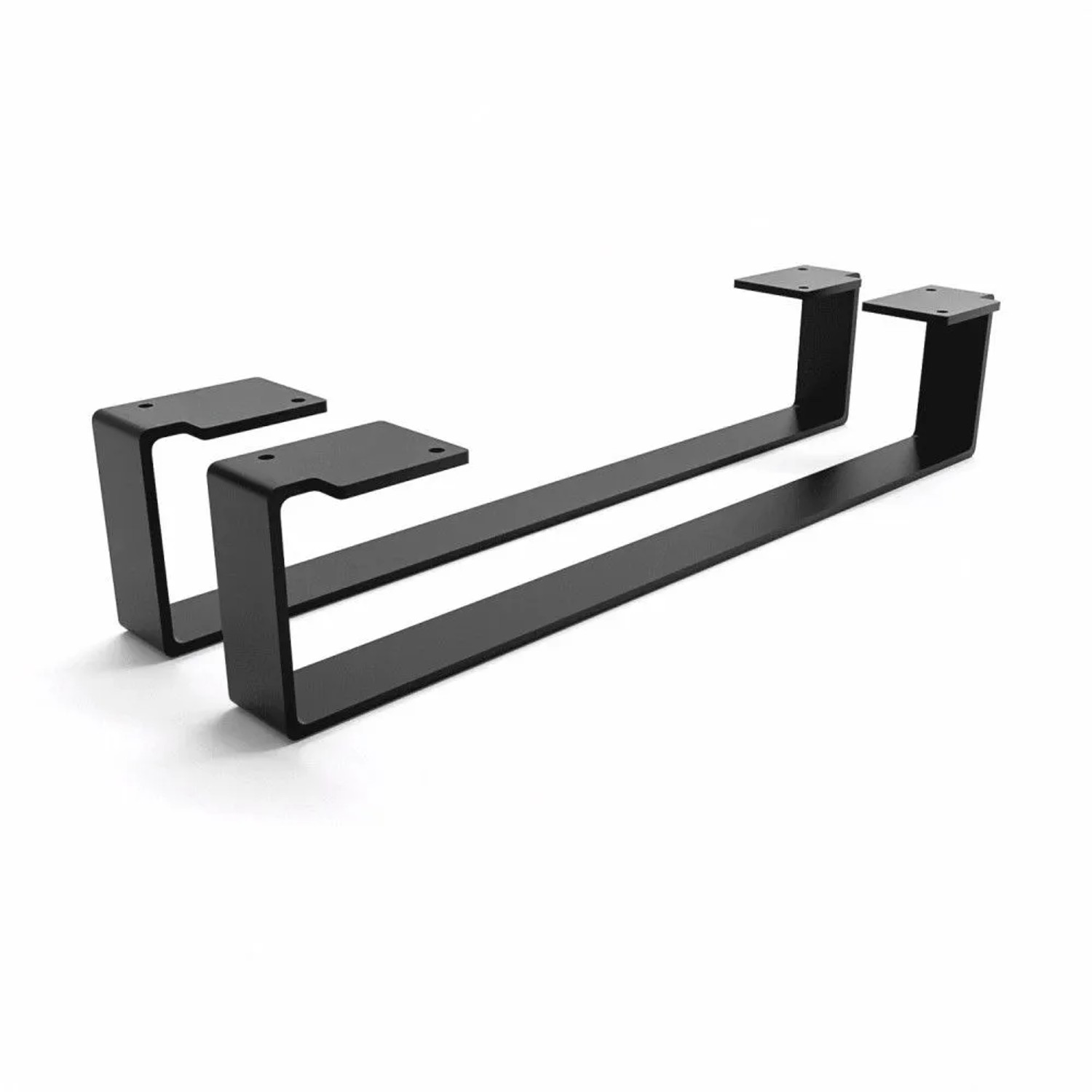 HEVVA Möbelfüße LUXEMBURG 10 cm Hoch 50 cm Tief 2er Set Schwarz