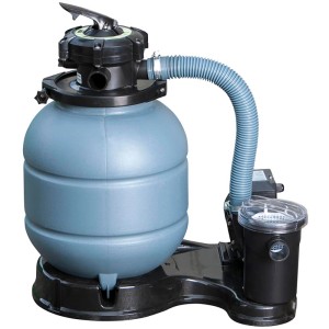 Sandfilteranlage für Gre Echtholzpool, zur Reinigung von Pools, mit Pumpe und Filter.