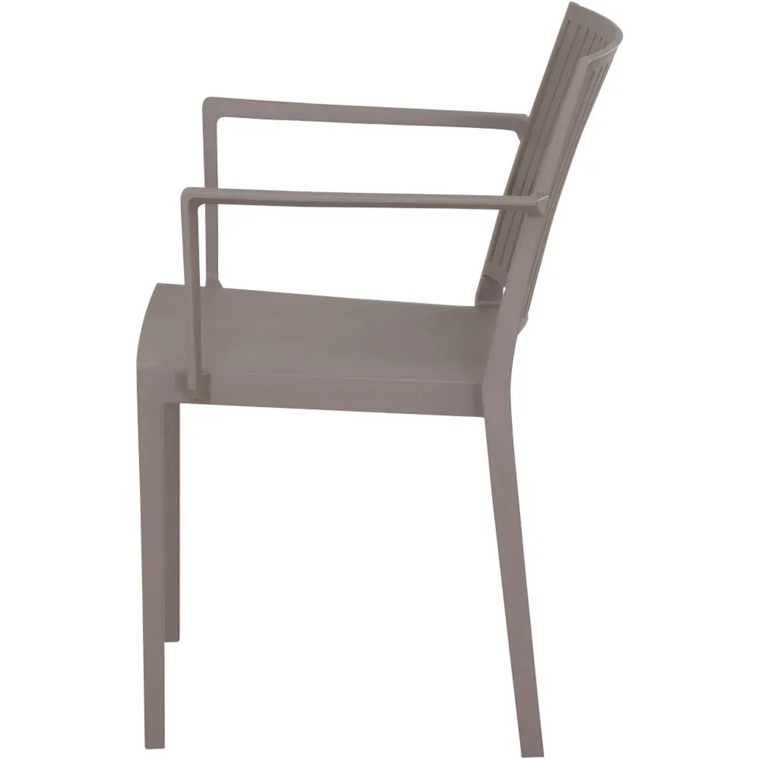 Siena Garden Stapelsessel Lane in Taupe, Gartenstuhl mit Armlehnen, 56x57x80 cm.