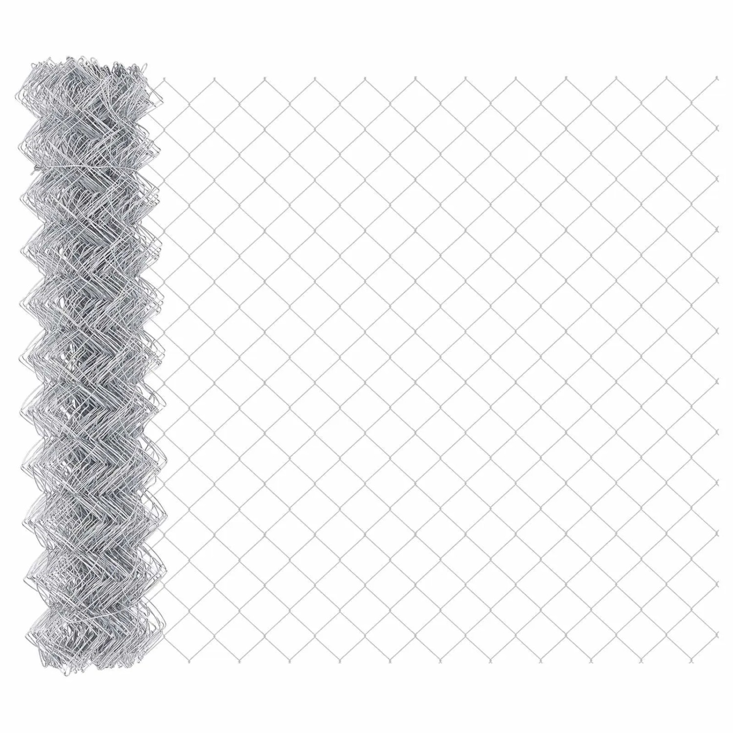 vidaXL Kettenzaun Silber 10 x 1,2 m Verzinkter Stahl 42004848 günstig online kaufen