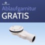 Weiße Ablaufgarnitur für Bad Land Duschwanne VIDAR 90x90, gratis im Set enthalten.