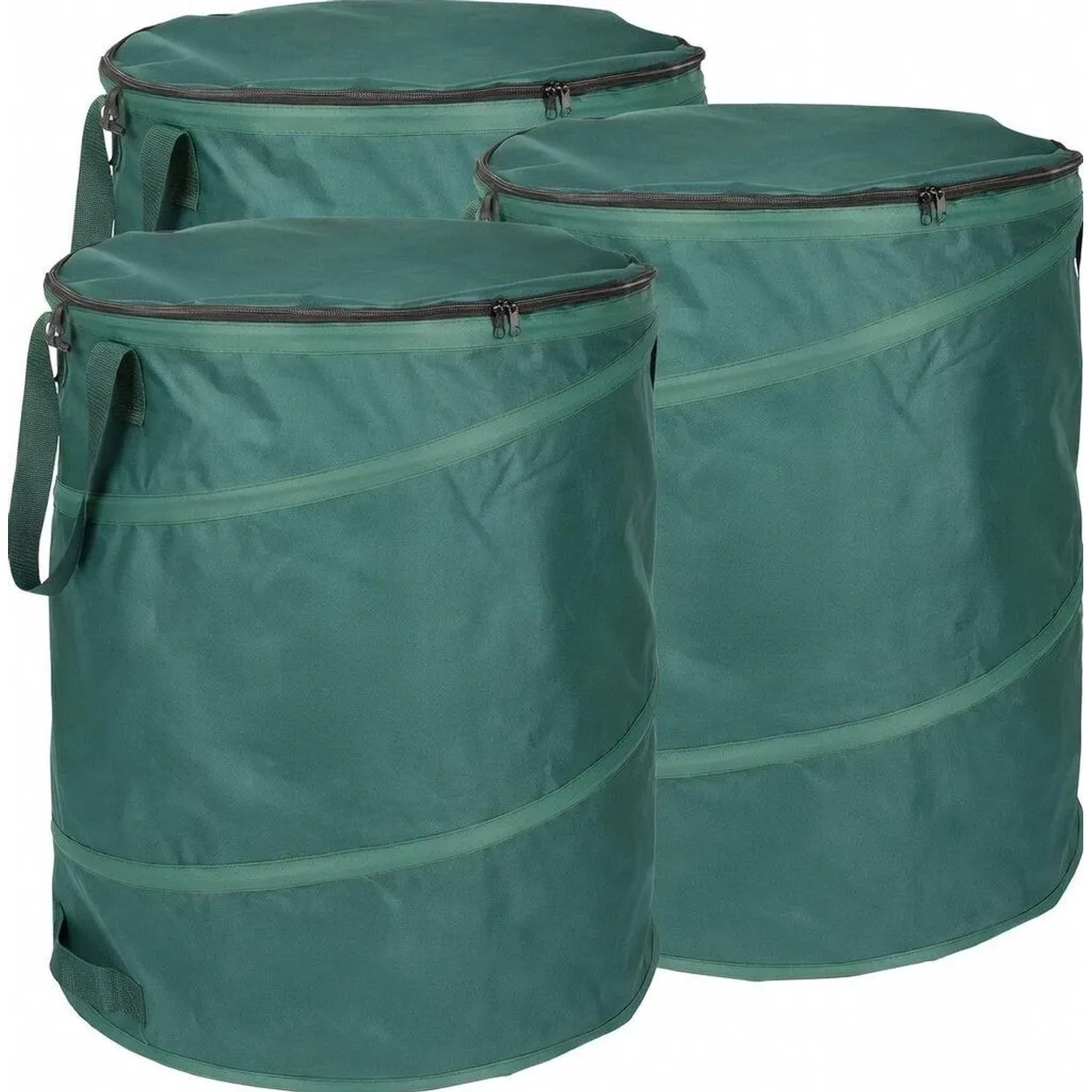 TTL GARDEN Pop Up Laubsack DELUXE 160 L 3er Set – 220 g/qm Gartensack Mit Deckel Tasche Selbststehend